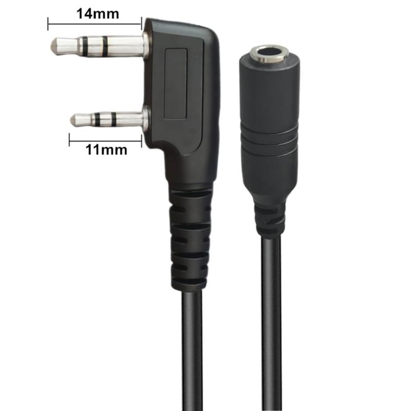 Leichter 3,5-mm-Headset-Adapter wandelt K-Typ 2-Pin-Funkgeräte in Standard-3,5-mm-Buchsen für Zwei-Wege-Funkgeräte um
