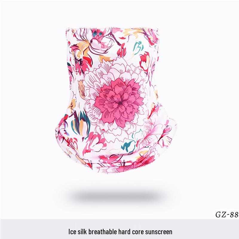 Ice Silk Ear-Hanging Face Mask - Breathable Sunshade & Neck Gaiter for Cycling & Sports