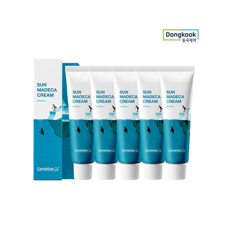 Sun Madeca Cream 50ml x 5 Cooling UV Protection Sunscreen Moisturizing Soothing Ice Techa Photoaging Centella Asiatica