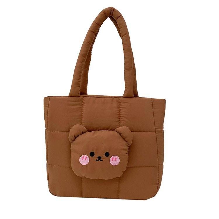 Casual Cartoon Canvas Satchel Women s Handbag Korean Style Street Fashion Bag Brown коричневый