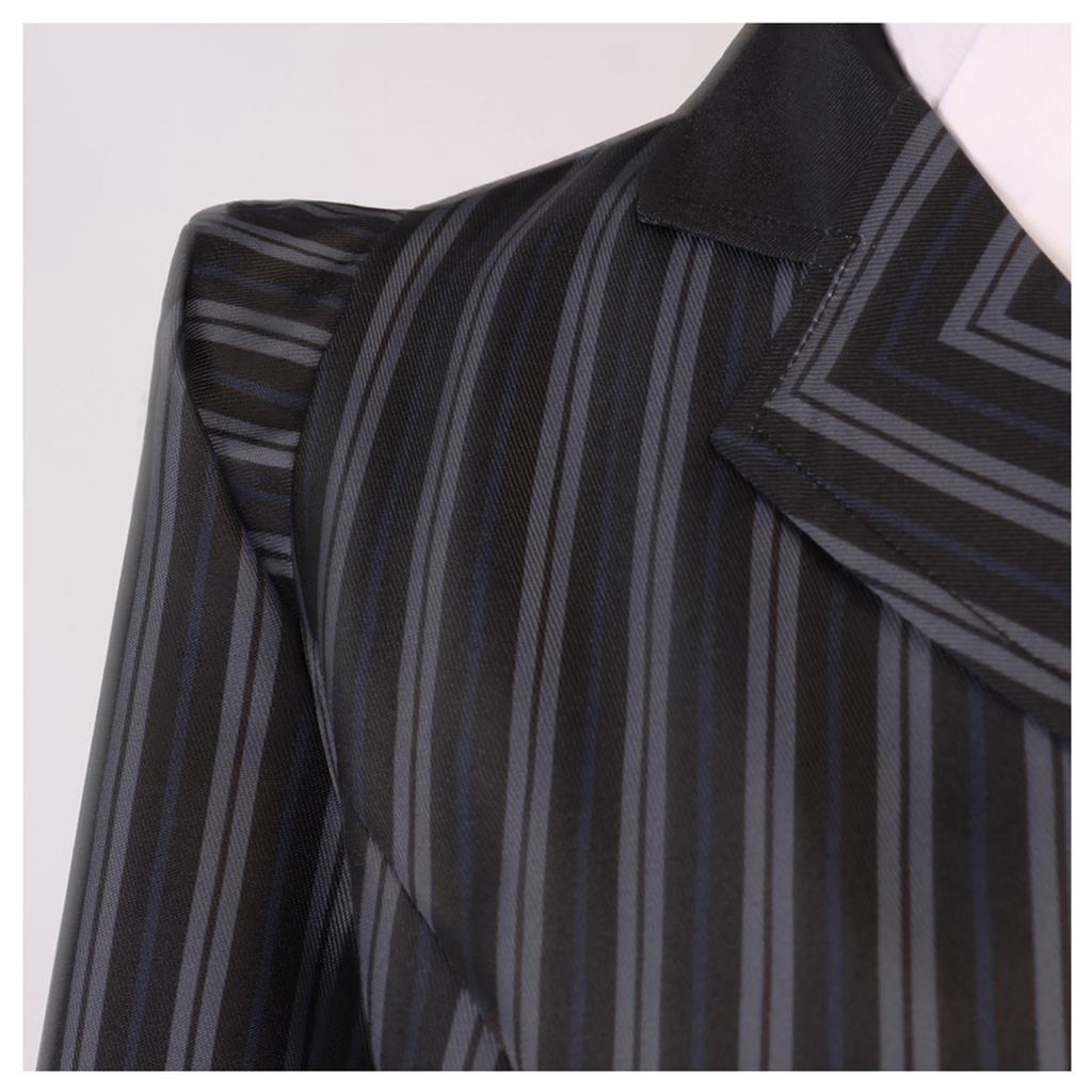 Cosplay Long-Sleeved Striped Jacket + Striped Skirt + Solid-Color Shirt