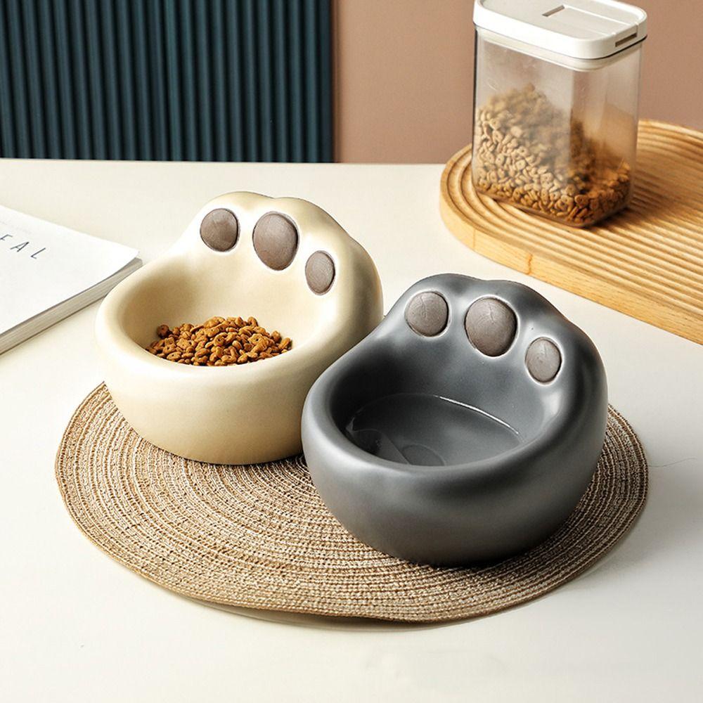 Non-slip Dog Food Bowl Anti Overturning Pet High Foot Bowl Ceramic Cat Bowl  Pet Eating
