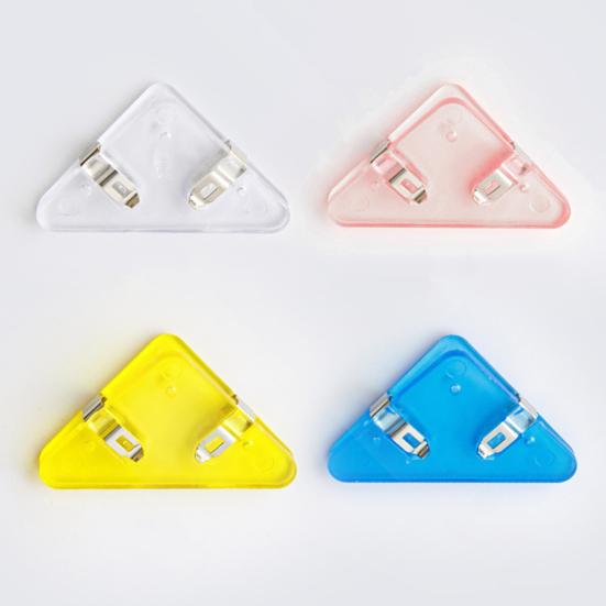5Pcs Transparent Triangle Corner Clips Prevent Book Curling Multifunctional Document File Book Page Corner Clips Students Supplies