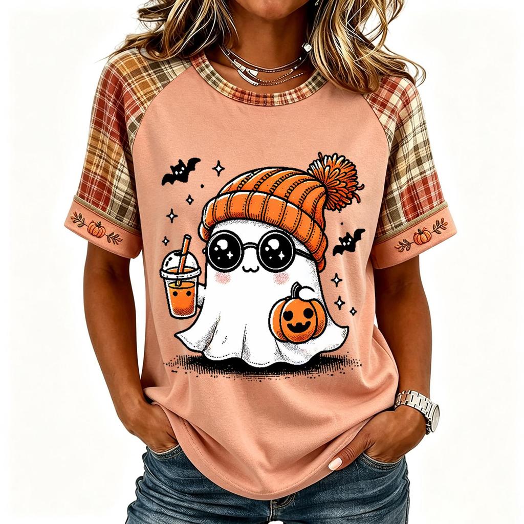 Women's Short Sleeve Raglan T-Shirt Round Neck Letter Print Casual Tee