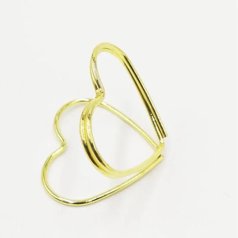 New 15PCS Heart-shaped Photo Clip Card Holder Wedding Table Decoration Retro Paperclips Rose Gold Mental Clips Stationary