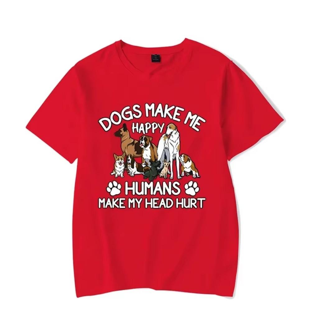 Harajuku Men's T-shirt Dogs Make Me Happy Humans Make My Head Hurt T Shirt Graphic Tshirt Streetwear Fashion Men's Brand Shirts
