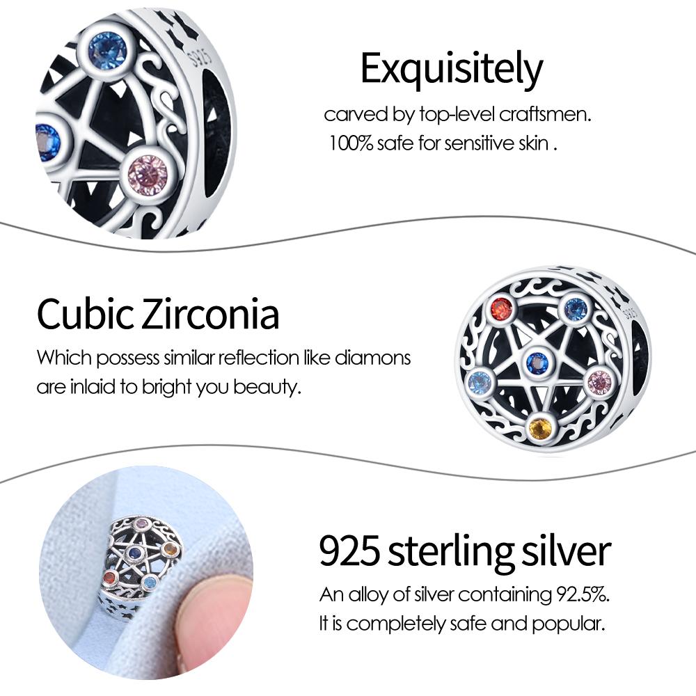 Six Stars Charms Copper Plated Original Beads Fit Originalcharms Bracelet Beads Jewelry Gifts For Women