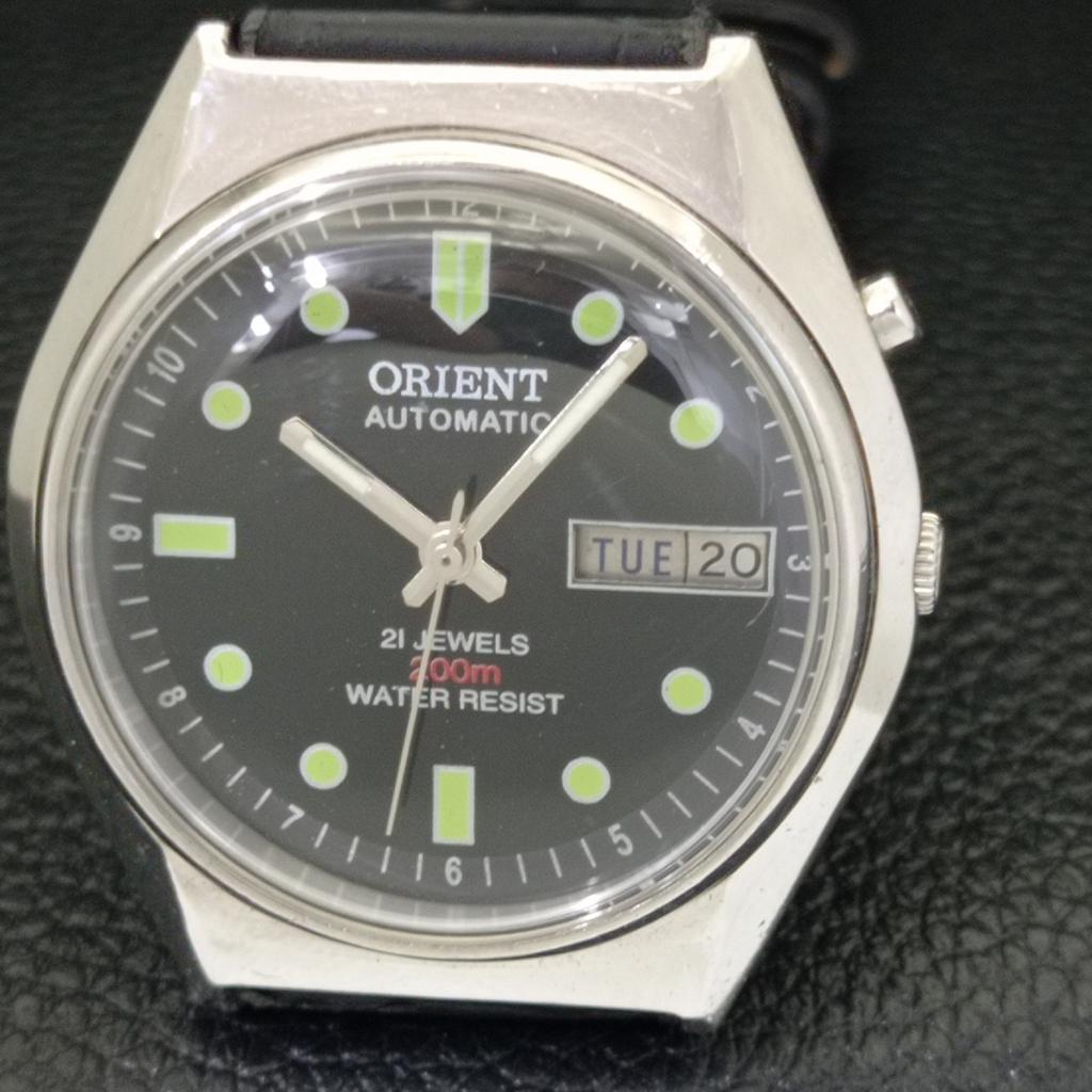 VINTAGE ORIENT AUTOMATIC JAPAN MENS BLACK COLOR DIAL WATCH A700695-5 R204-a700695
