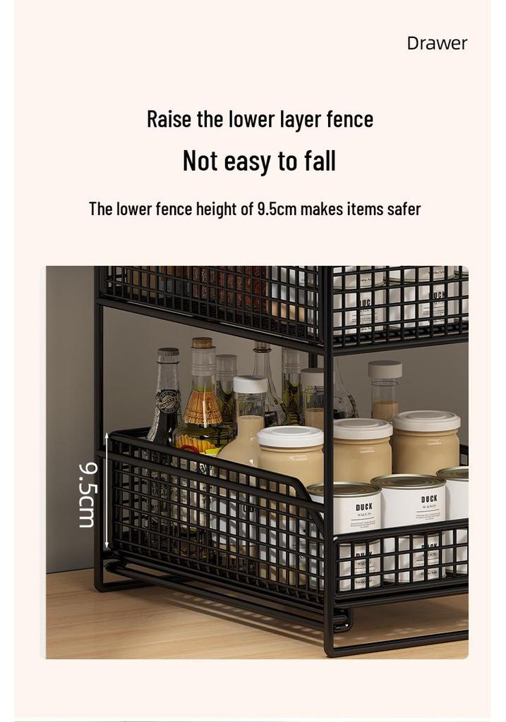Double Layer Pull-Out Under-Sink Storage Rack