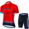 Mens Cycling Bib Shorts Set With Short Sleeve Jersey Breathable Sportwear Road Bike Riding