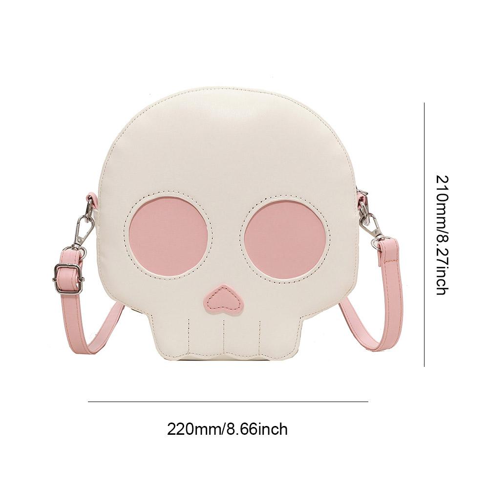 Halloween Skull Head Cellphone Shoulder Bag Novelty Leather Candy Bag Versatile Cute Sling Bag Women Cartoon Small Crossbody Bag