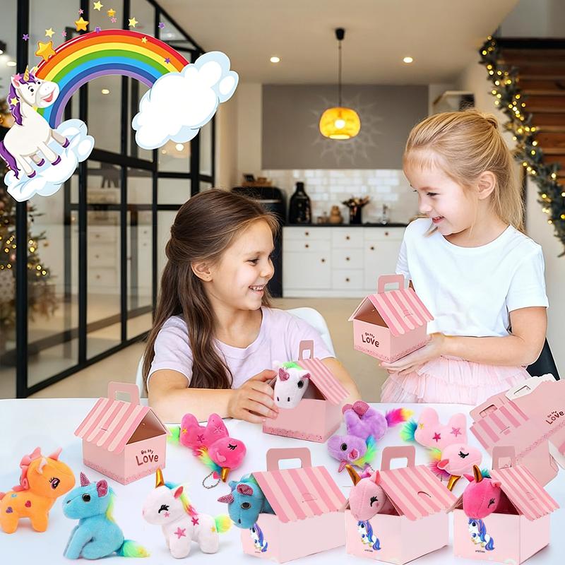 8-36Sets Unicorn Stuffed Animals Adopt Me Unicorn Plush Party Favors Birthday Gifts with House for Girls