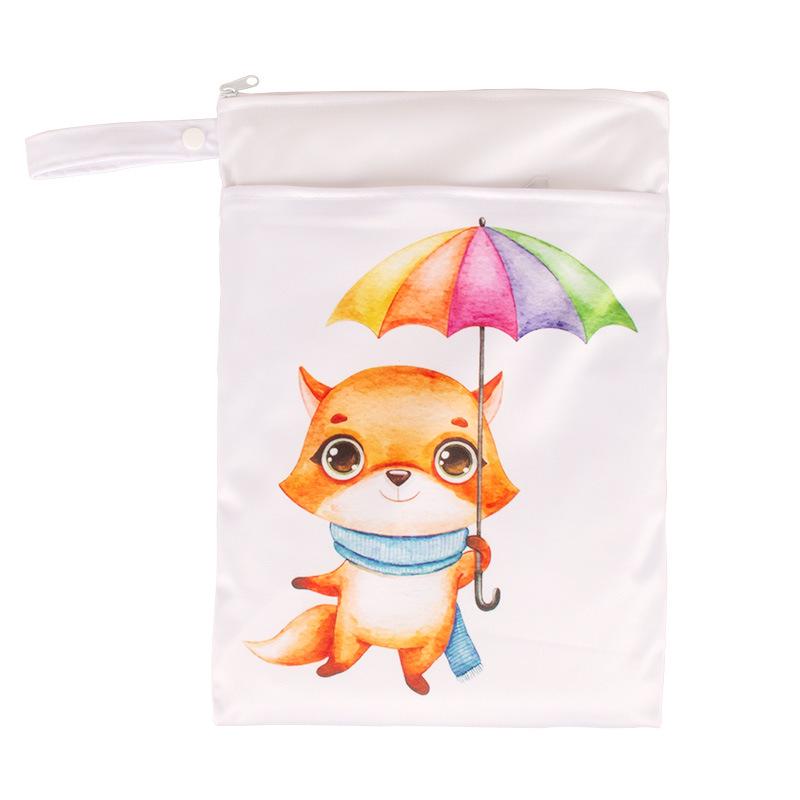 25x35CM Waterproof Double Zipper Double Pocket Printed Diaper Bag