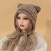 Keep Warm Knitting Cap Cute Cat Ear Pullover Cap New Cat Ear Hat