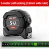 Self Locking Steel Tape Measure Black Fluorescent Tape 5M High Precision Thickened Wear-resistant Fall Resistant Measuring Tape