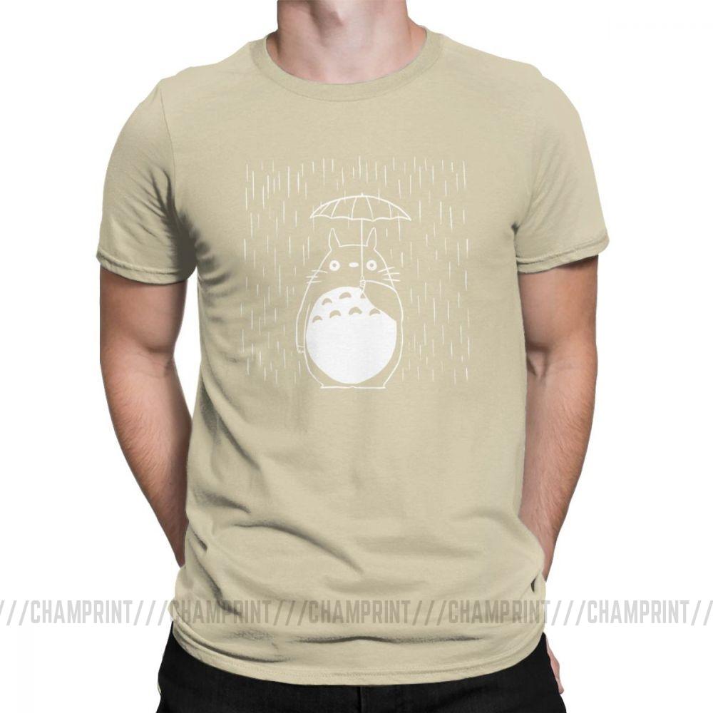 Rainy Day Men S T Shirt Japan Anime My Neighbour Totoro Funny Tees Short Sleeve Round