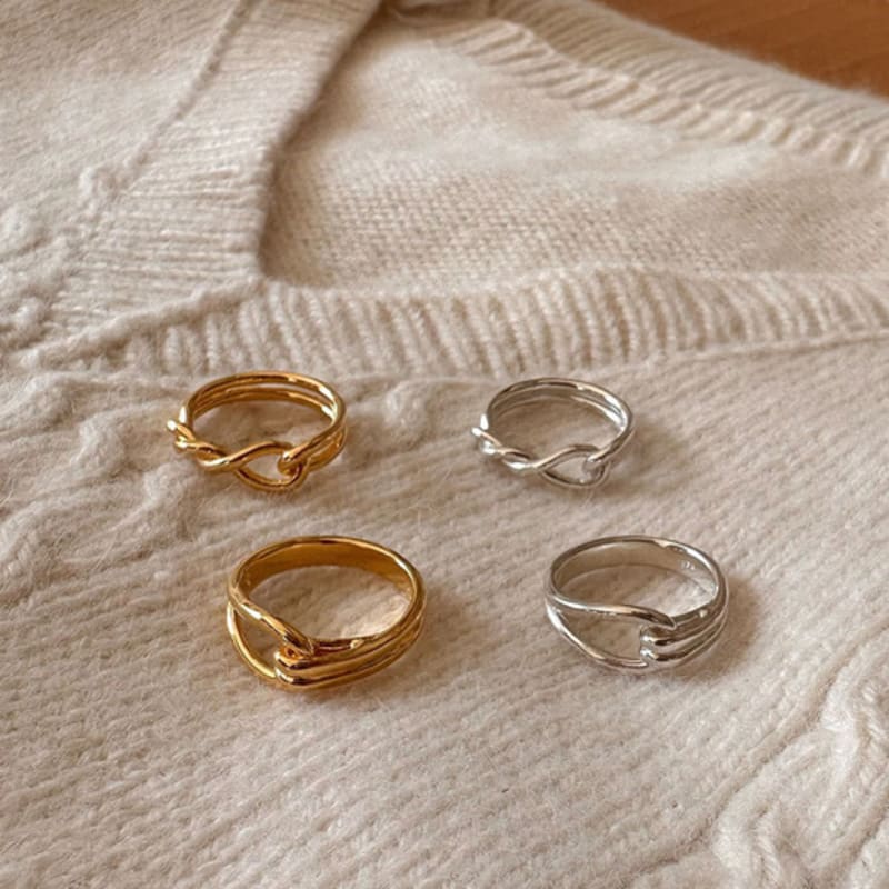 youngglow silver925 double line hook ring (2color)