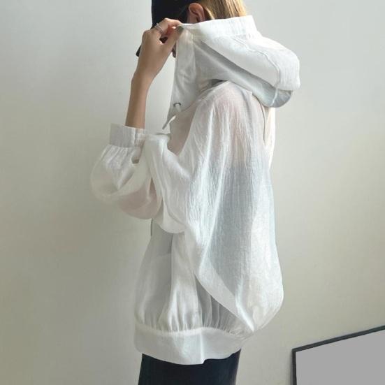 Leichte Sonnenjacke für Damen mit durchgehendem Reißverschluss, Sonnenschutz-Shirts mit langen Ärmeln, Trainings-Hoodie-Jacken mit Taschen