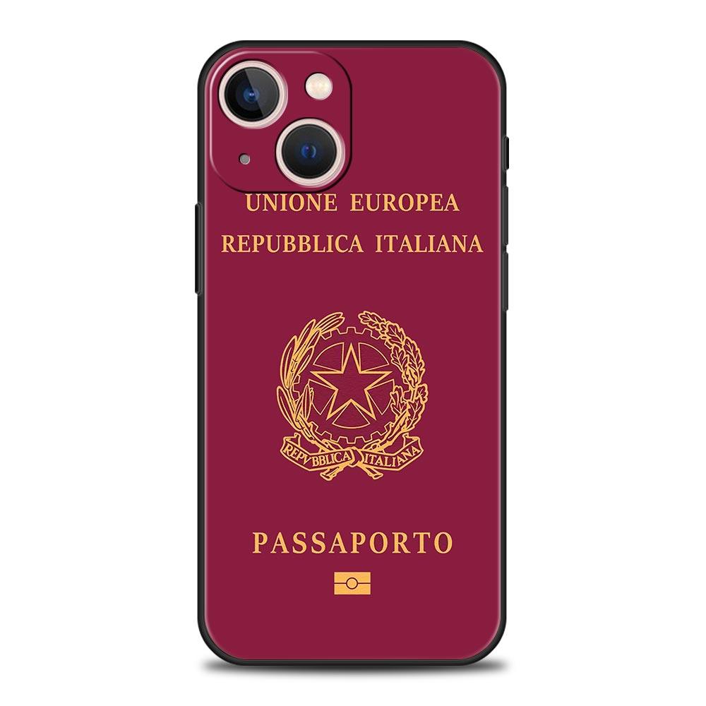 Algeria Russia Passport For iPhone 11 12 13 15 14 Pro Max Phone Case X XR XS 7 8 Plus SE 2020 Luxury Black Soft Cover Funda