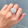 Houtros 5CT Big Moissanite Wedding Ring for Women   CopperFlower Diamond Engagement Band Luxurious Jewelry GRA