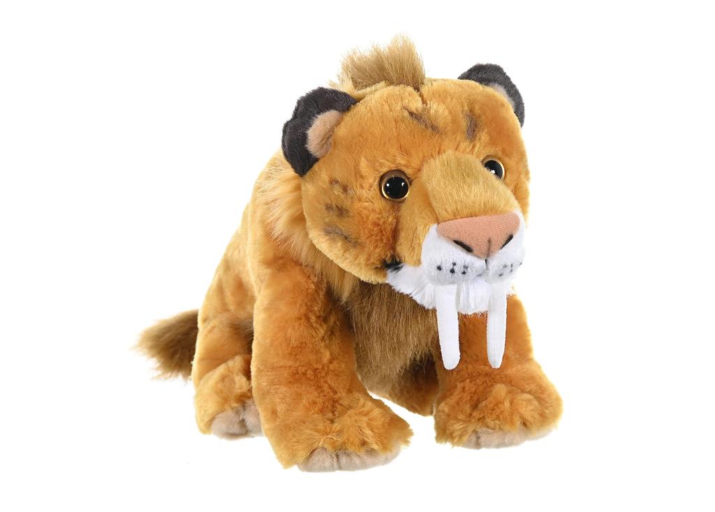 Wild Republic Smilodon Plush Ancient Soft W20 X D36 X H22cm Dinosaur, Creature, Realistic, Material, Cuddlekins, (10956)