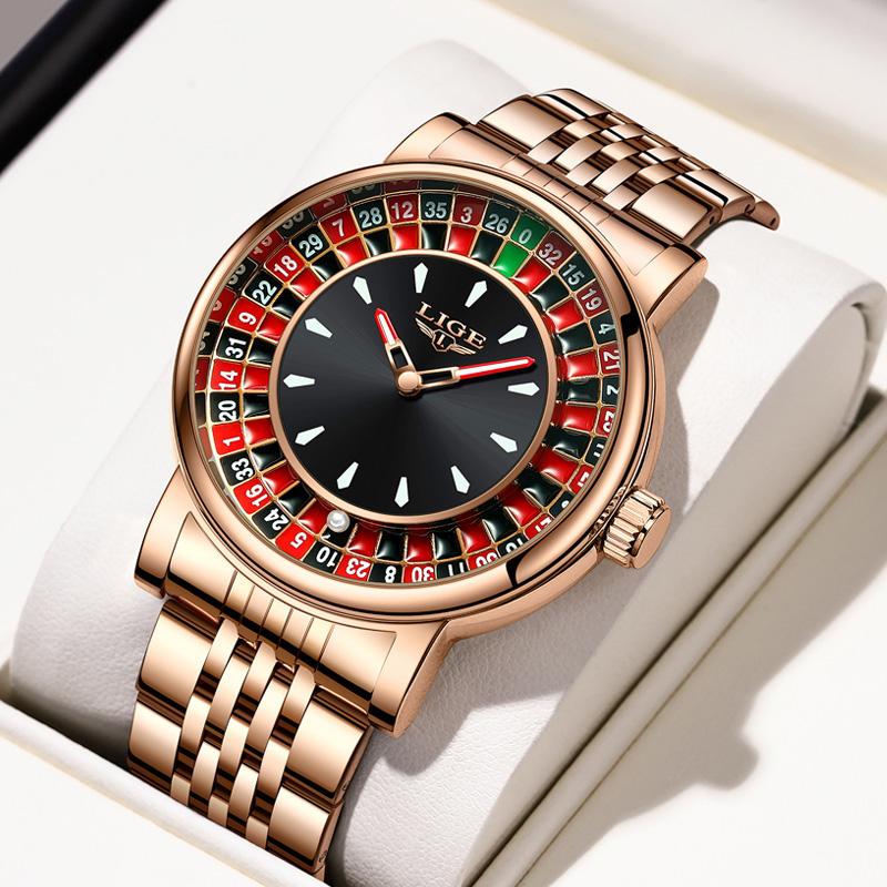 Luxus Herrenuhren Roulette Spiel Zifferblatt Mode Herrenuhr Wasserdicht Leuchtende Quarz Armbanduhren