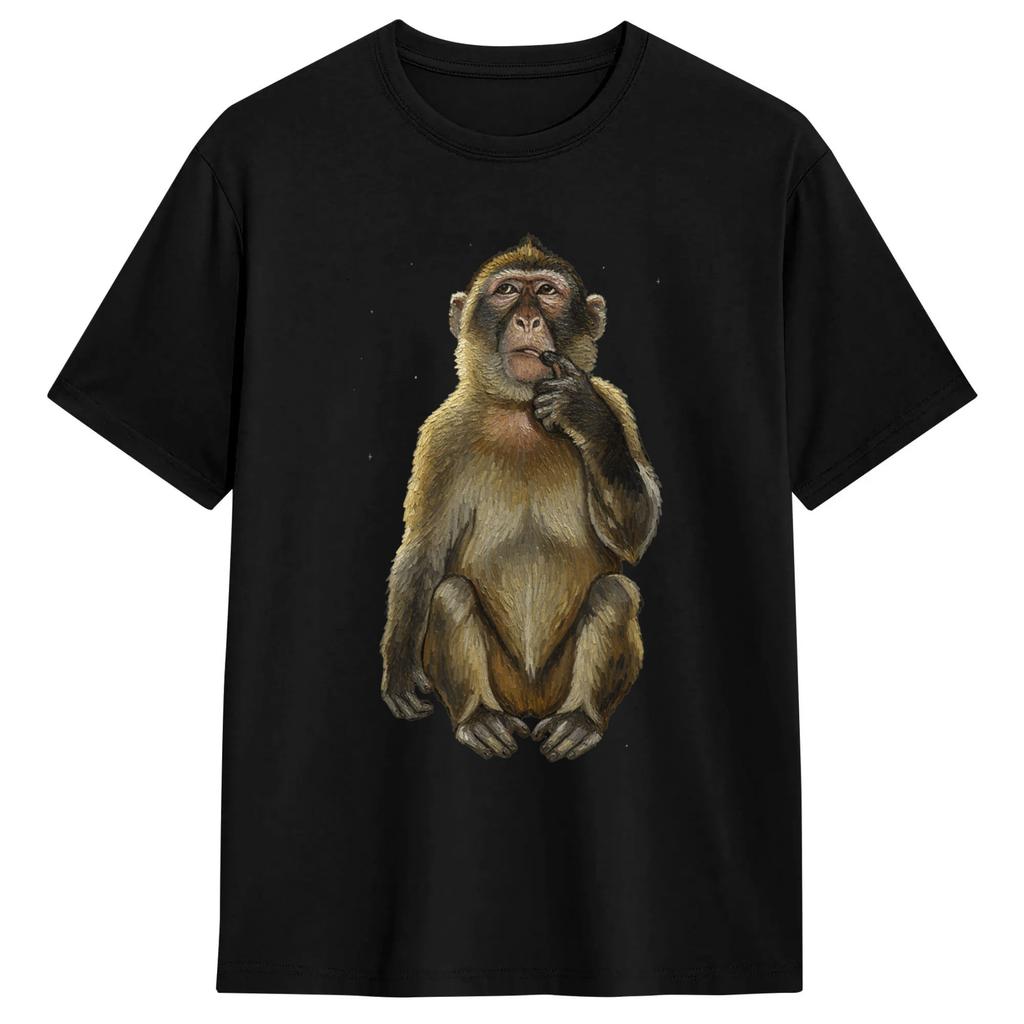 Oversized T Shirt Funny Thinking Monkey Memes Brainrot 100 Cotton T Shirts Fashion Tee Shirt Design Short Sleeve Top Tees