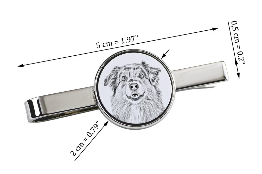 Australian Shepherd - tie clip with a dog, personalized tie clip, a unique gift for a man from the Art-Dog brand