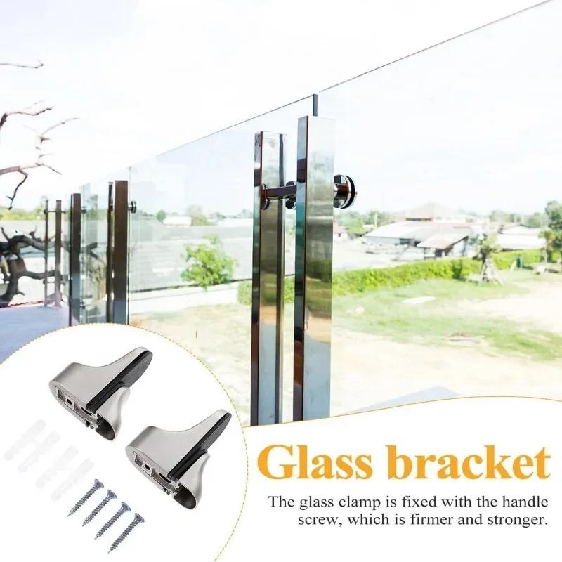 10/1 Stück Zinklegierung Verstellbarer Glasregalhalter Wandmontierte Badezimmer-Stützregal-Winkel Halter Holzregale Glaszwingen