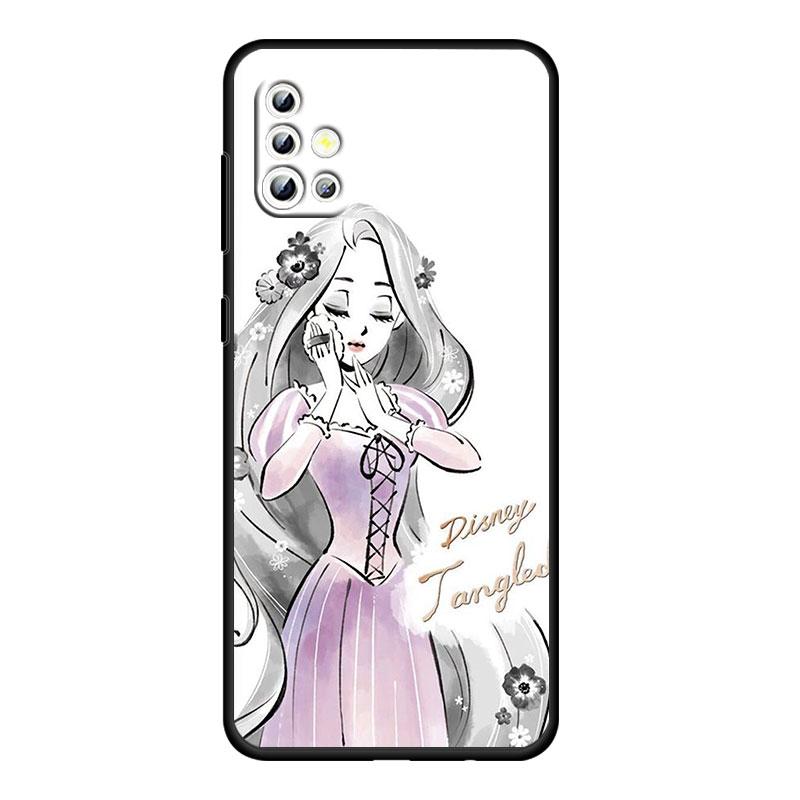 Princess Cartoon For Samsung Galaxy A73 A54 A52S A72 A71 A52 A51 A22 A32 A21S 4G 5G Silicone Soft Black Phone Case