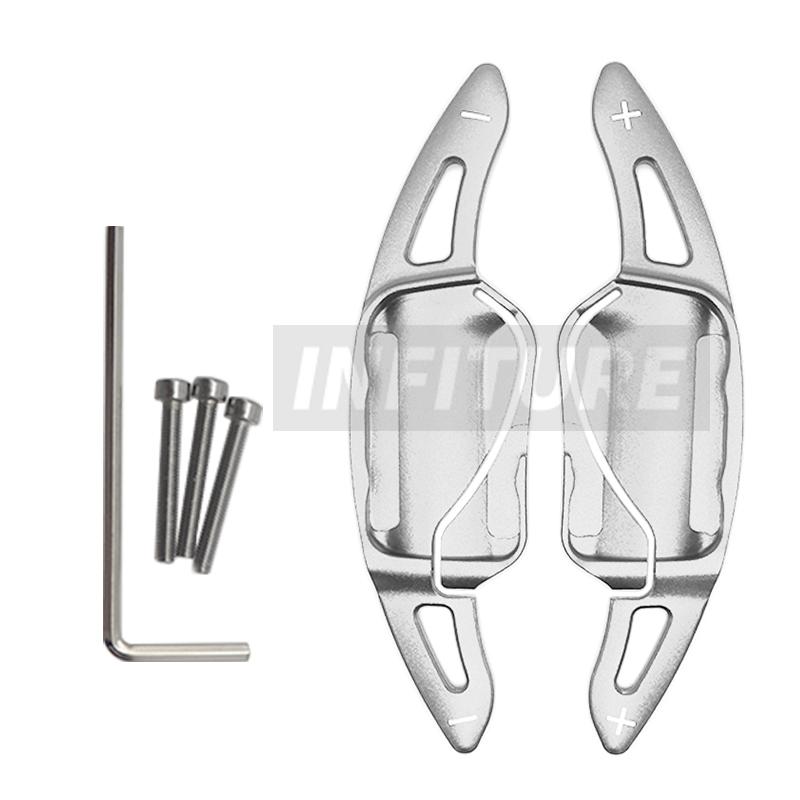 For Toyota Camry Corolla Avalon RAV4 Prime Aluminum Interior Steering Wheel Paddle Shifter Extend Trims Accessories серебряный