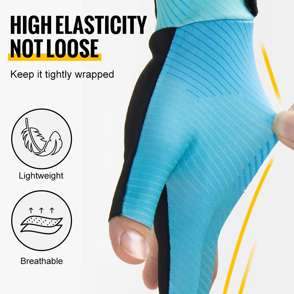 WRELS Three Finger Billiard Gloves Breathable Sweat-Wicking Snooker Glove Elasticity Smooth Lightweight Billiard Training Gloves