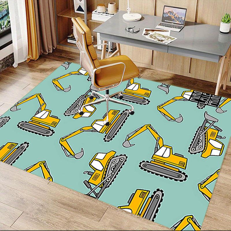 1PC Construction Vehicles Non-Slip Floor Carpet, Office, Family, Bedroom, Studio - Large Area Rug, Vibrant Colors, Longlasting Material-X407