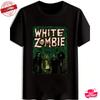 Camiseta Blanca Vintage para Hombre con Gráfico de la Banda Zombie Blanco - Diseño Retro de Banda de Rock, Negra