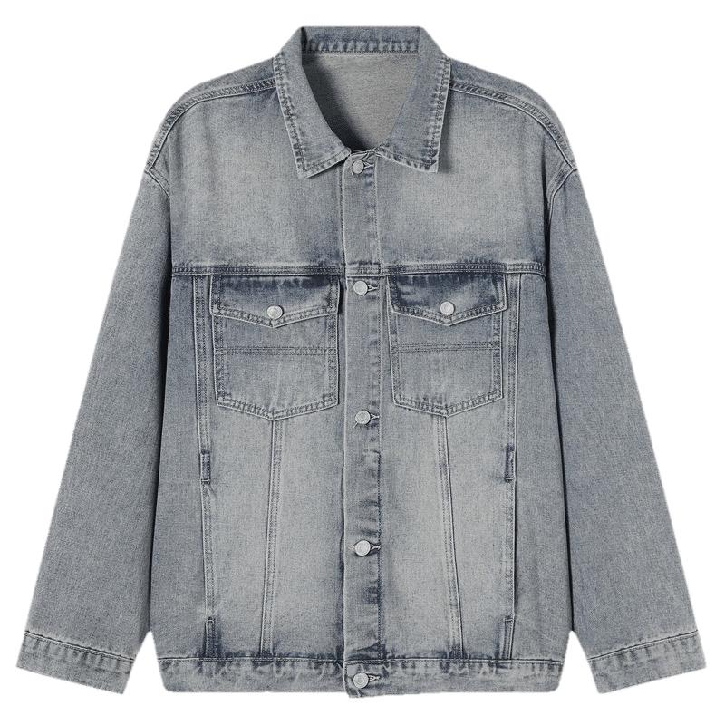 TonLion Men's Spring Collared Denim Jacket