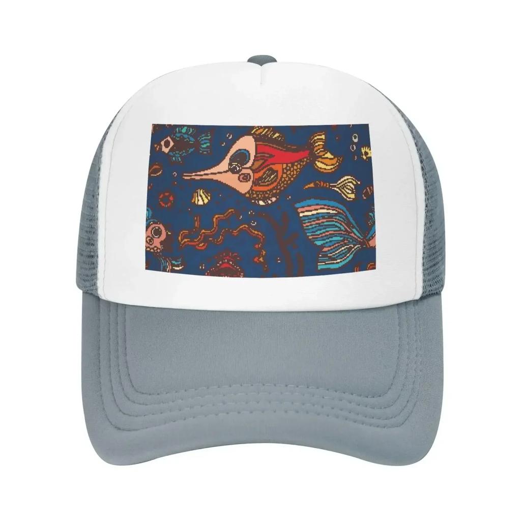 Tropic Sea Life Gray Mesh Baseball Cap Sun Visor Hat WoUnisexs Unisex Sun Hats Sport Cap Trucker Hat