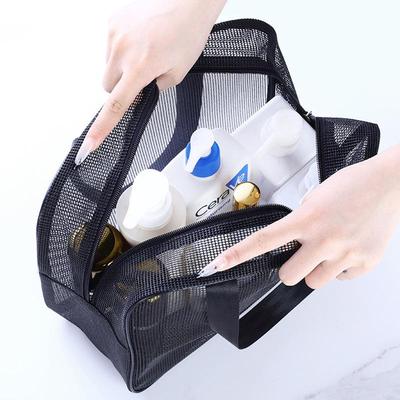Men's Travel Organizer: All-Mesh Portable Cosmetic & Wash Bag