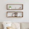 Wall Shelves 2 pcs Reclaimed Wood Look 80 x 15 x 26 cm Engineered Wood