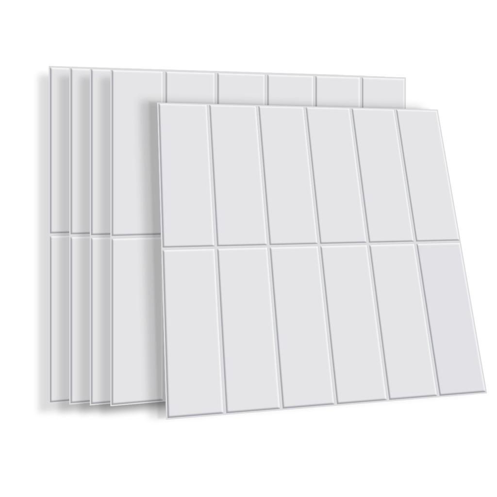 10 Piezas Pegatinas de Pared Mosaico Planas Sencillas Ladrillo de Imitación Decoración de Dormitorio Impermeables Autoadhesivas Papel Tapiz de Azulejo Decoración de Armario de Cocina