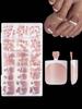 150 stuks/doos Roze Teennagelstickers, Zelfklevende Vierkante Franse Manicure Nageltips, Vooraf Ontworpen Zacht Gel Verdikte Nep Teennagels
