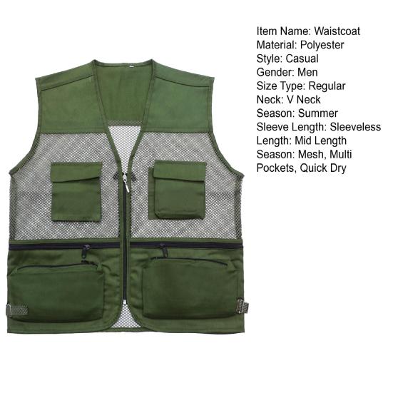 Gilet Multitasche Uomo Estivo Leggero Traspirante In Cotone – Panciotto Da Lavoro, Pesca, Caccia, Fotografia E Tempo Libero, Asciugatura Rapida