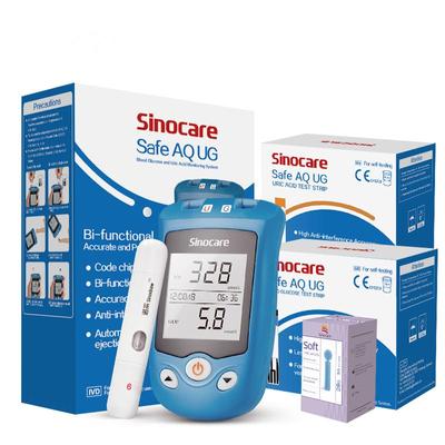 Safe AQ UG 2-in-1 Harnsäure-Blutzuckermessgerät, Messgerät mit zwei Funktionen für schwangere Frauen mit Diabetes und Gicht