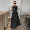2024 European-American Sleeveless Round Neck Pullover Dress - Women's Autumn Long Skirt