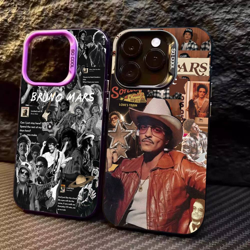 B-Bruno M-Mars Singer Phone Case For IPhone 17 16 15 14 13 Pro 12 11 Pro Max PLUS Color Back Cover