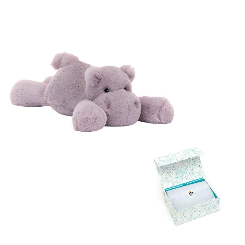JELLYCAT Jungle Animal Series Smudge Hippo Smudge Hippo Fun Doll Plush Doll Sitting 13cm Height