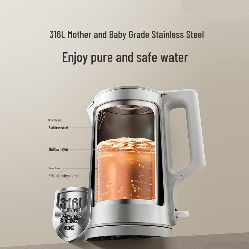 Midea 2024 Stainless Steel 1.7L Electric Kettle with Auto Power-Off