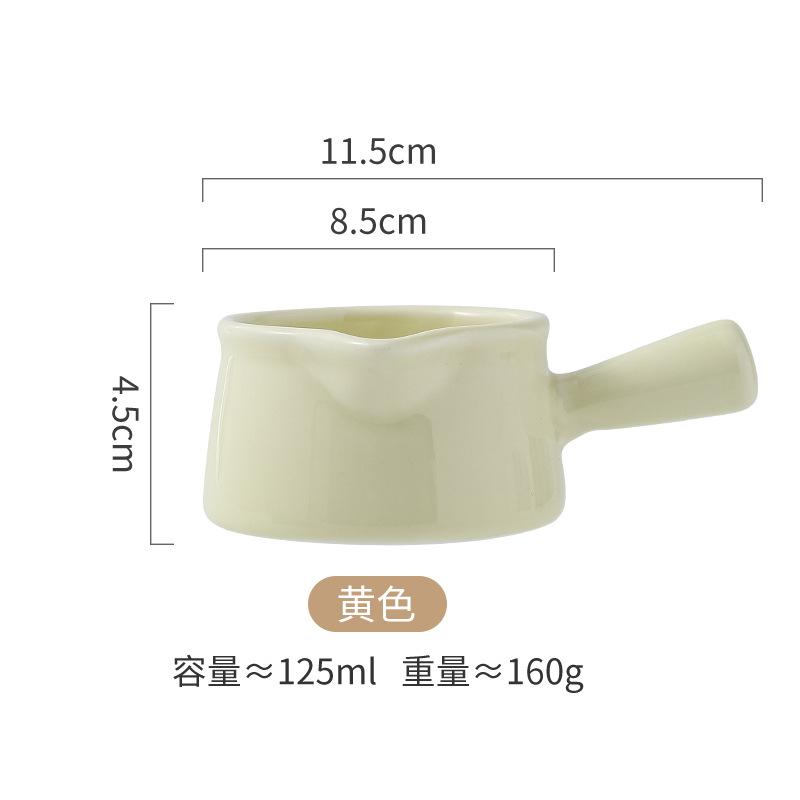 Westliches Keramik-Saftkübel mit Griff Mini Kleine Milchkanne Kaffeegeschirr Sahnetasse Haushalt Gewürz-Saucen-Drizzle-Schale