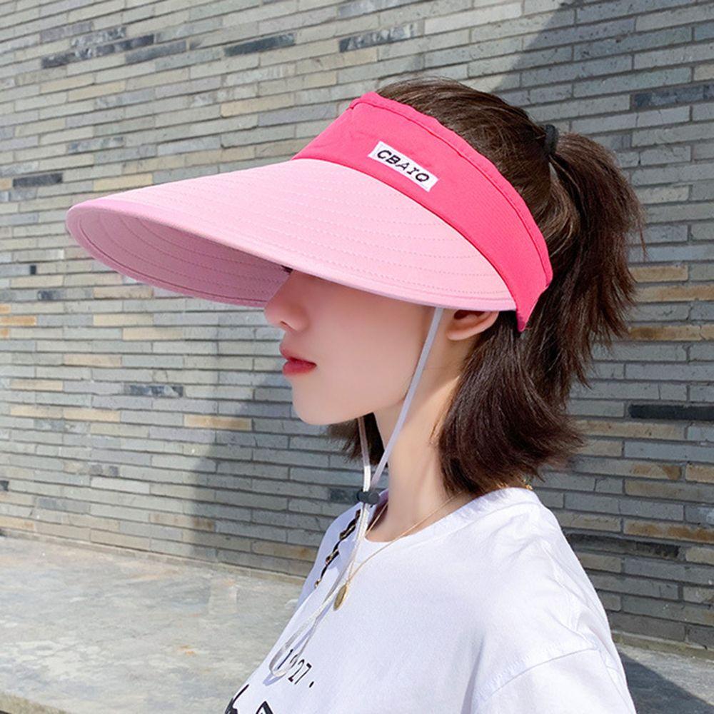 Outdoor Breathable Wide Brim Ladies Sports Hat Empty Top Suncap Summer Sun Cap Beach Cap Visor
