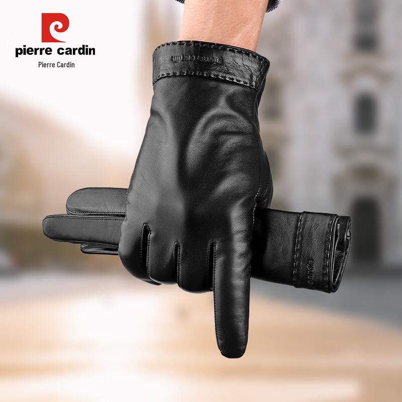 Pierre Cardin Men's Warm Goatskin Touchscreen Gloves
