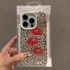 HOT Luxury Leopard Lip Wine Glass Lichee Leather Pattern Phone Case For iPhone 17 16 15 14 13 12 11 Air Pro Max Plus X XR XSMax